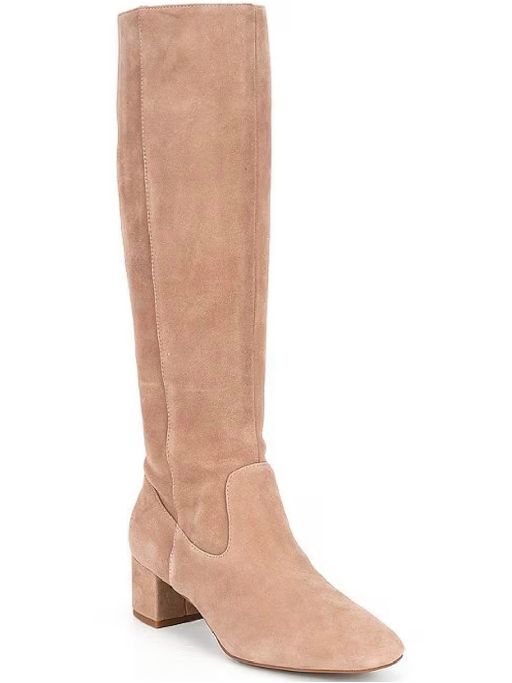 Alex Marie NEW Knee-High Suede Block Heel Boots in Taupe